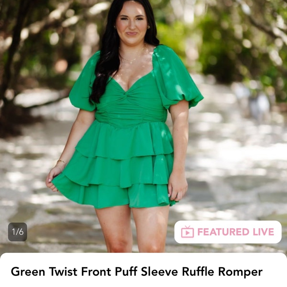 Entro Green Ruffle Romper